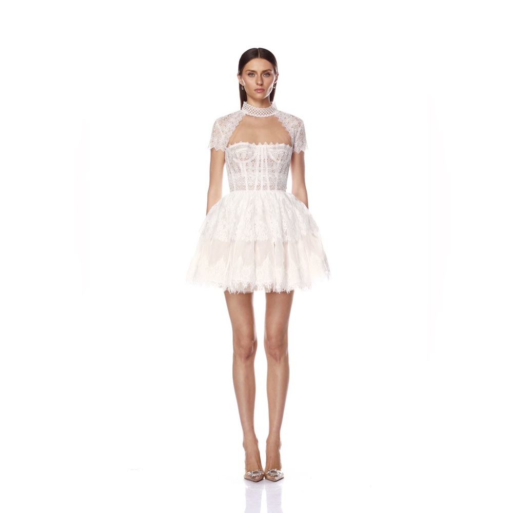 Bronx & Banco Daphne White Lace Mini Dress XS NWOT